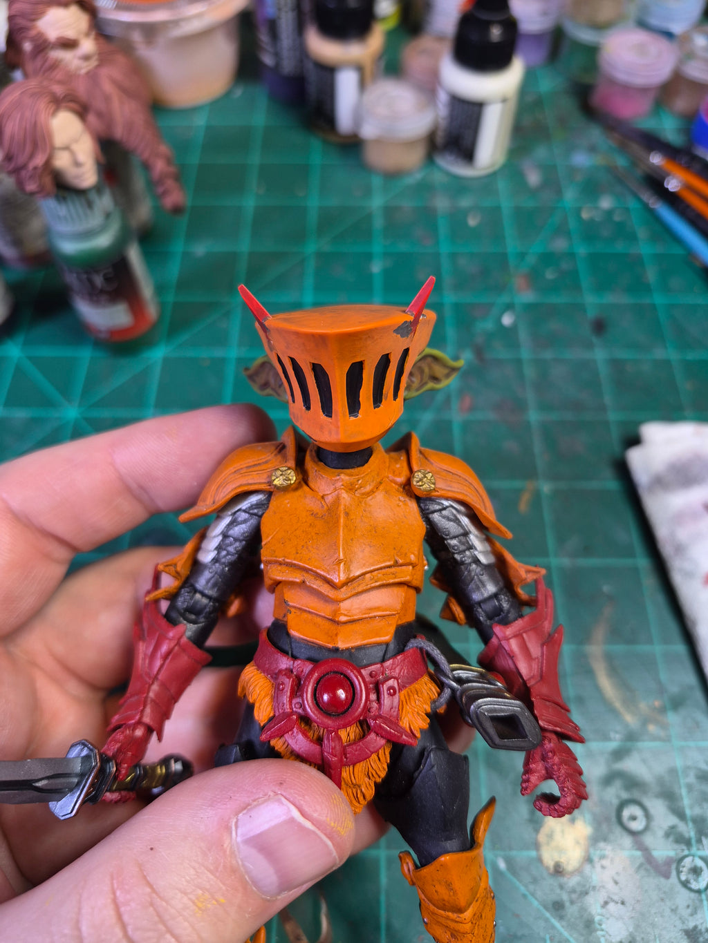 Flattop Goblin helmeted head for Legions