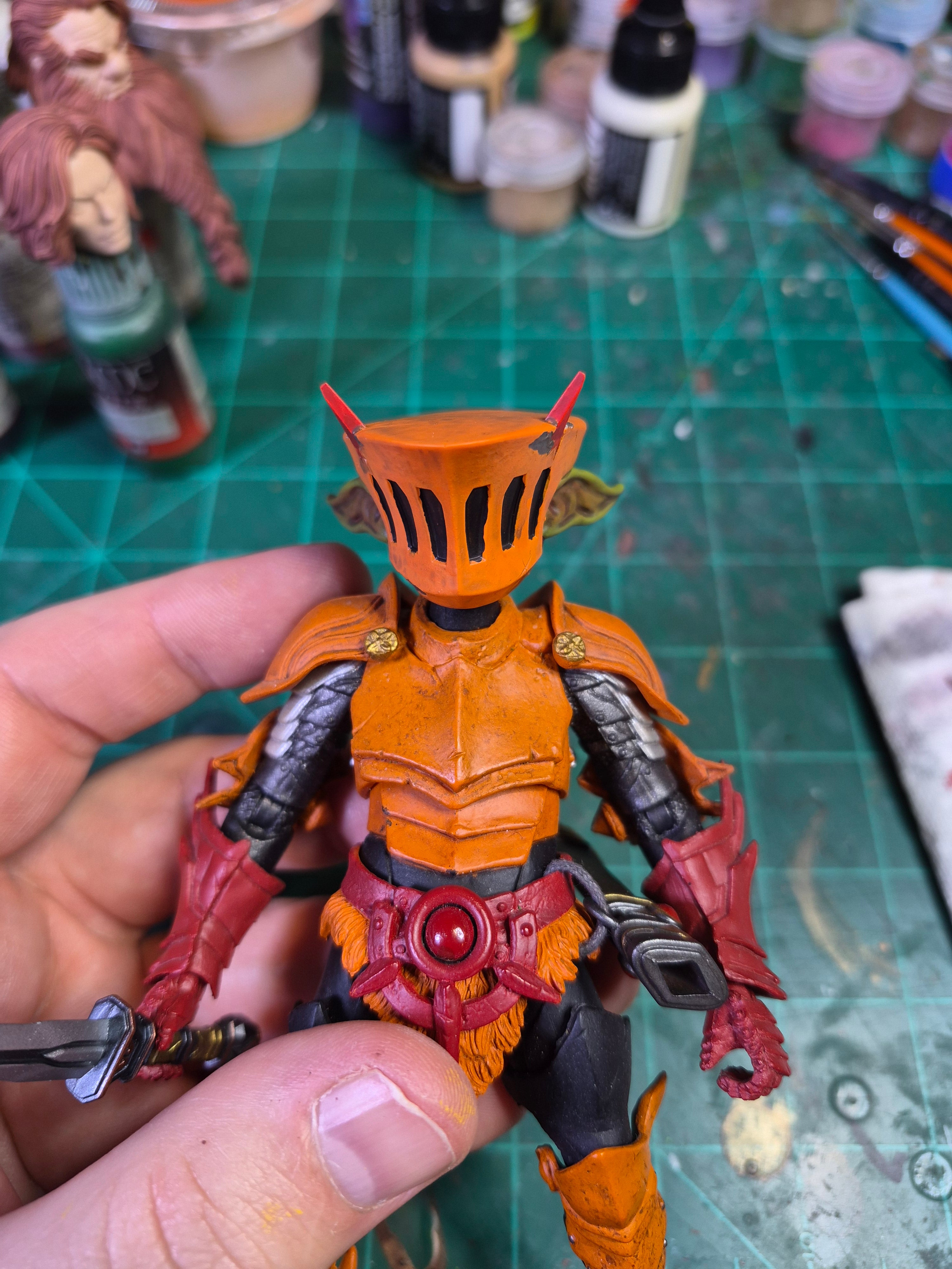 Flattop Goblin helmeted head for Legions