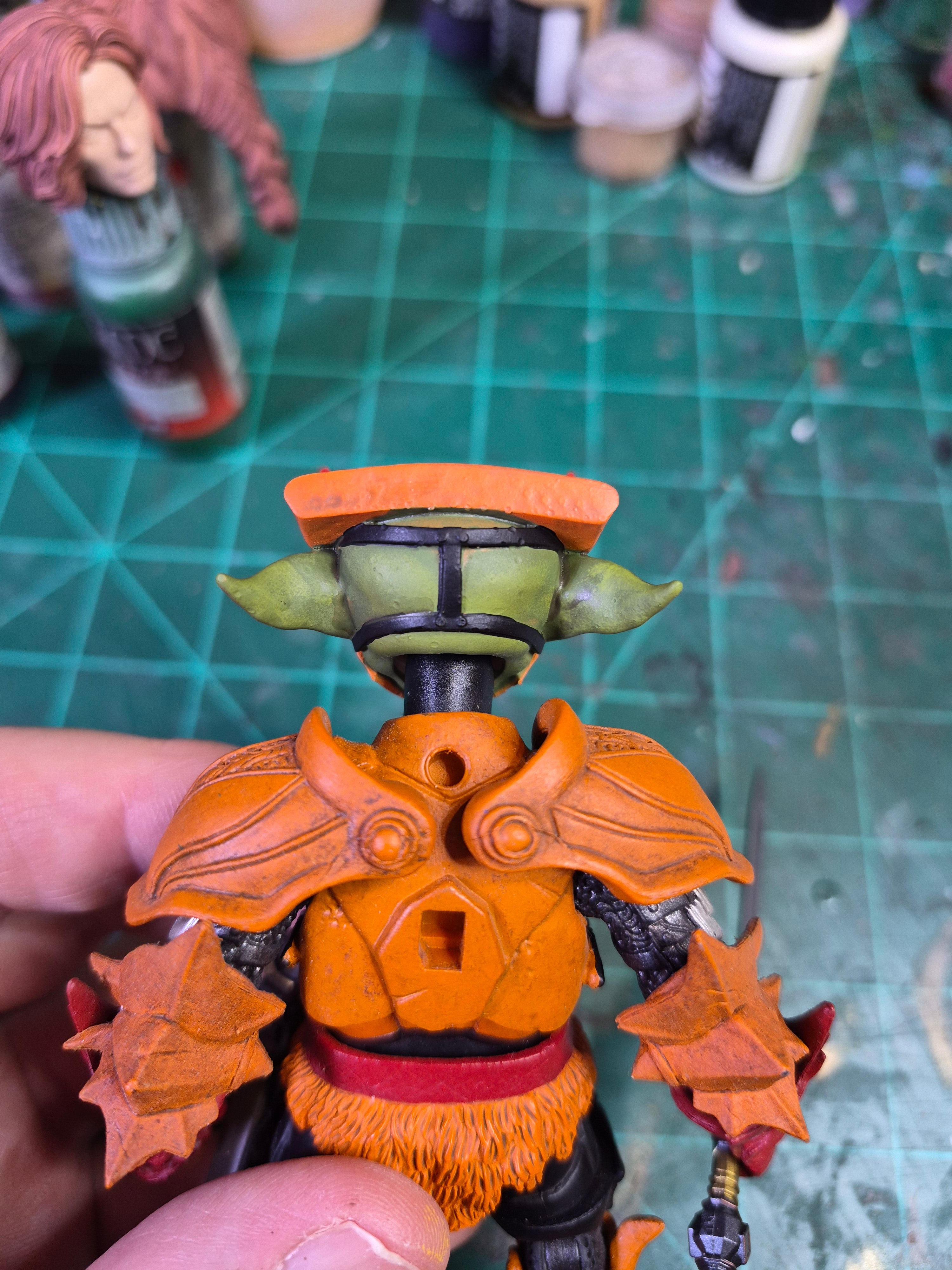 Flattop Goblin helmeted head for Legions