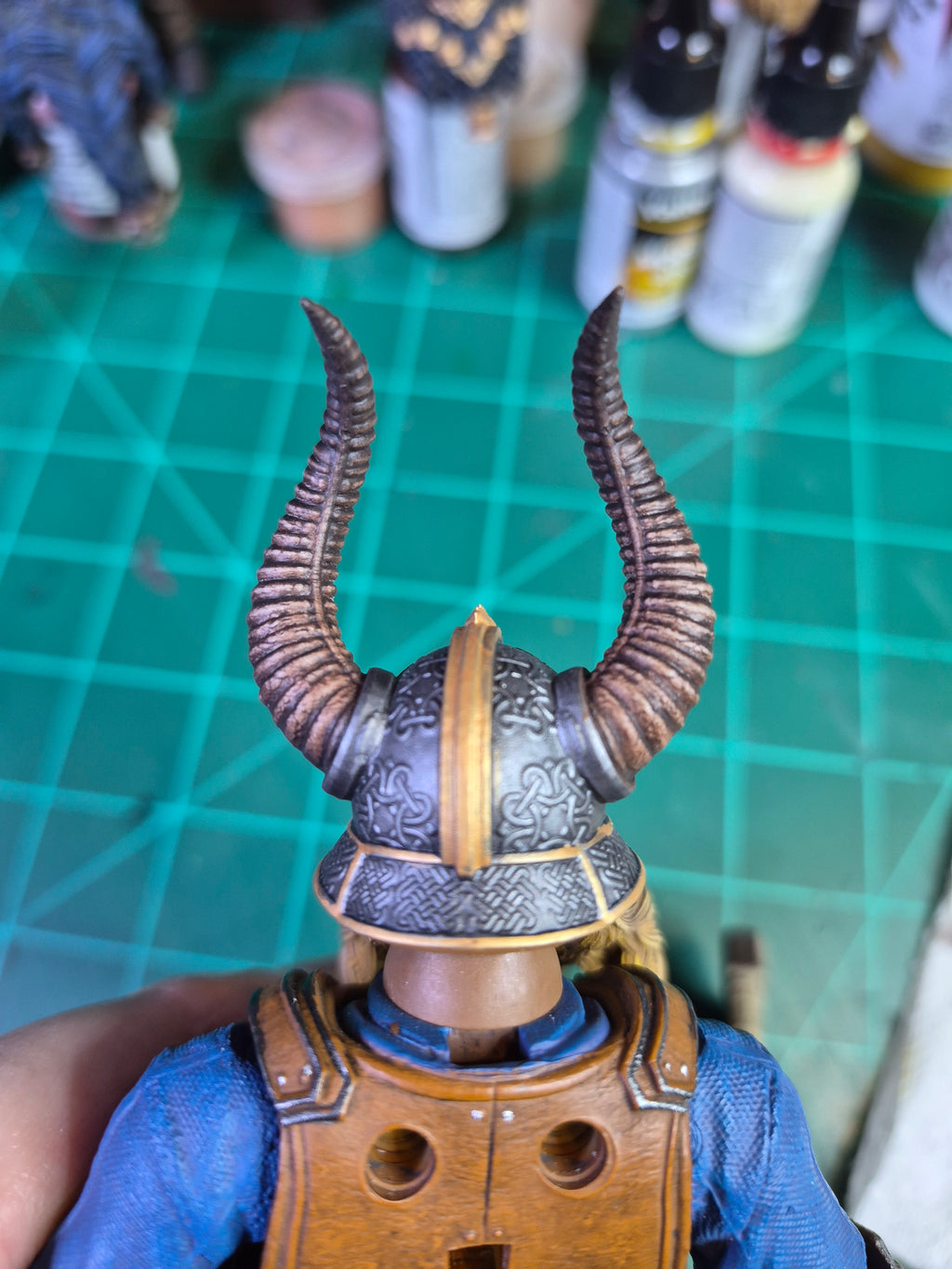Blonde Horned Helmet Dwarf head for Legions