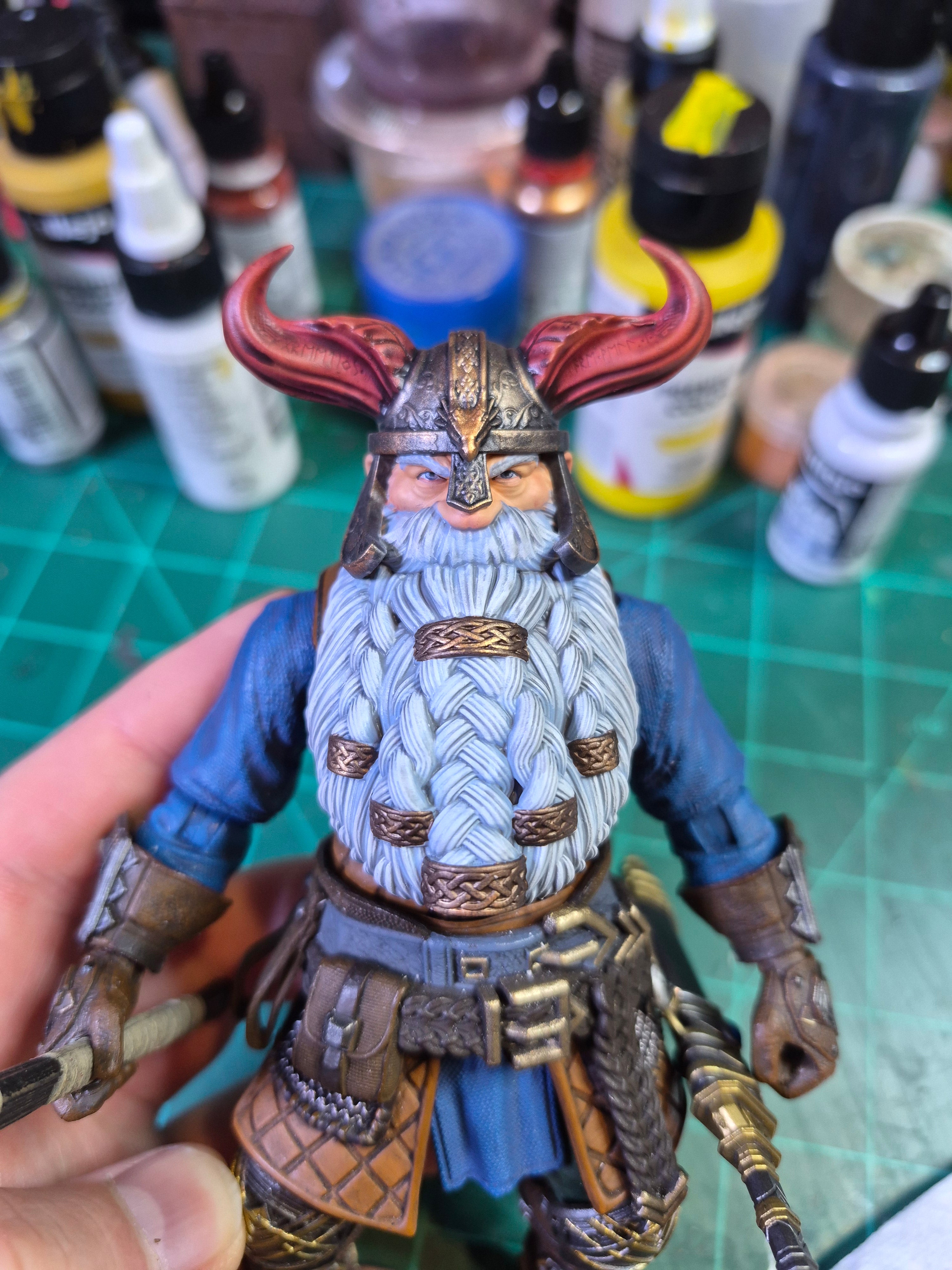 Dwarf Dragonslayer greybeard head for Legions