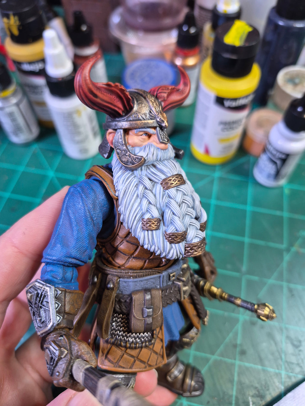 Dwarf Dragonslayer greybeard head for Legions