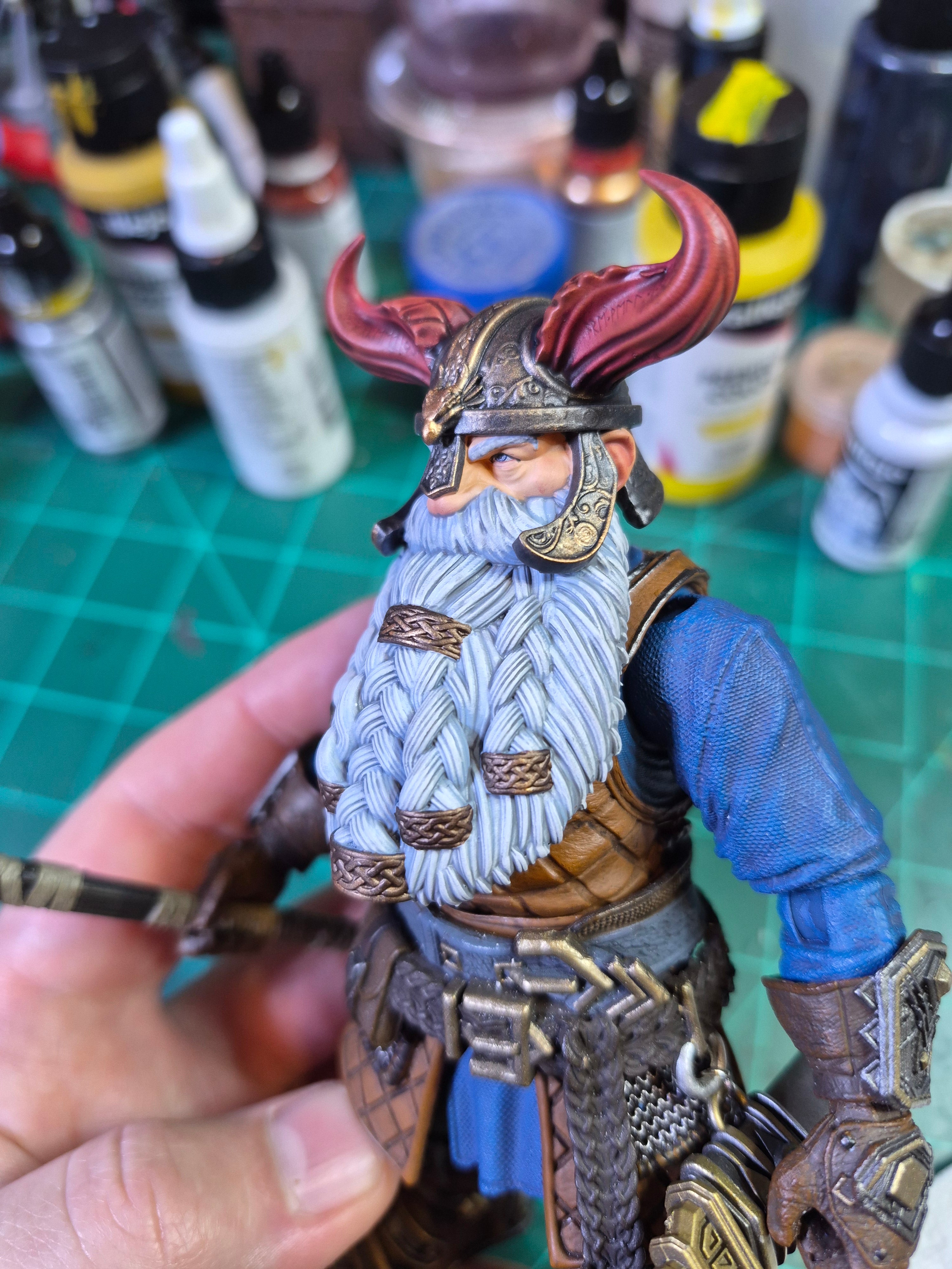Dwarf Dragonslayer greybeard head for Legions