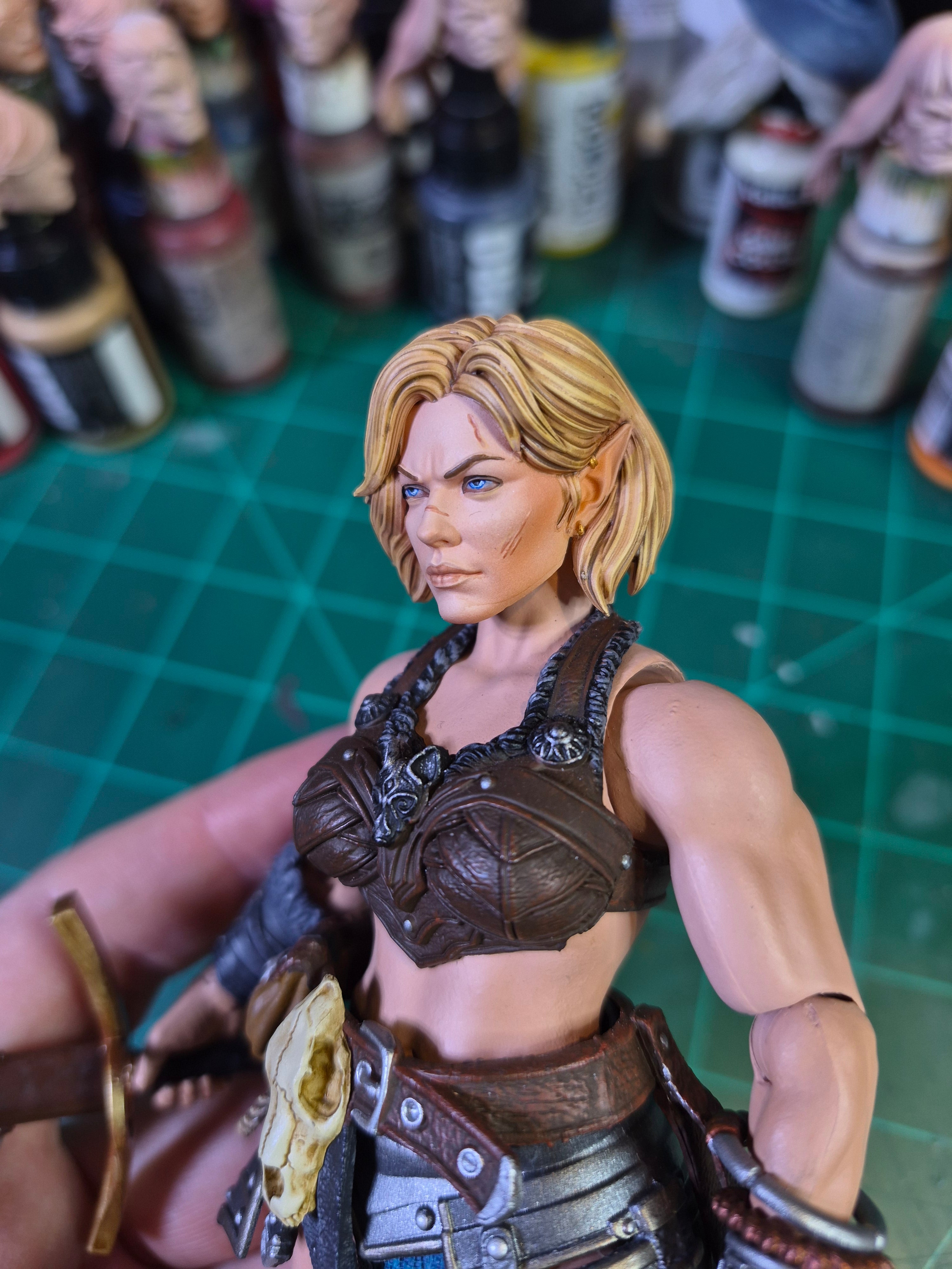 Blonde Barbarian Elf head for V1 Legions