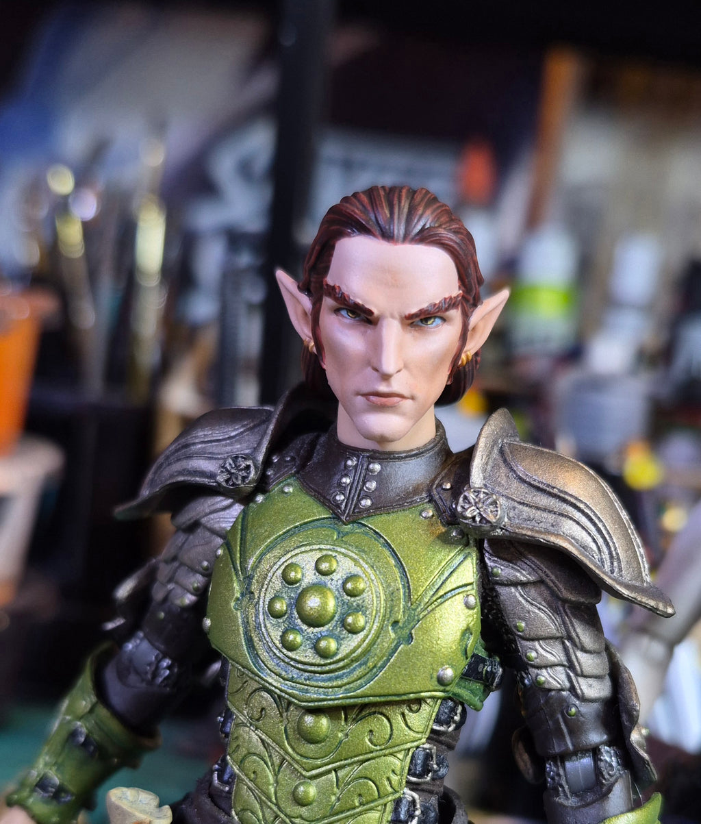 Brown Haired Male Elf Head For Legions
