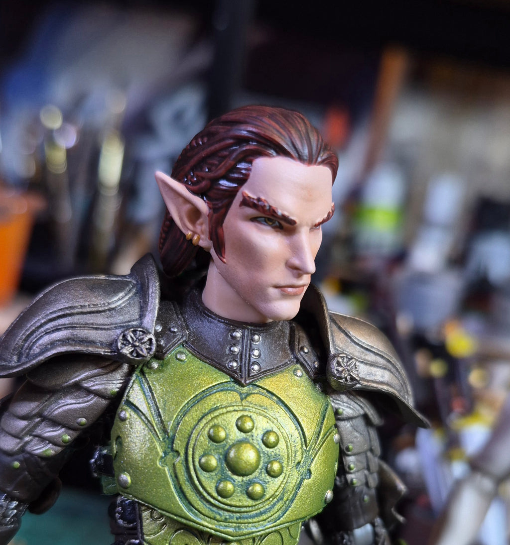 Brown Haired Male Elf Head For Legions