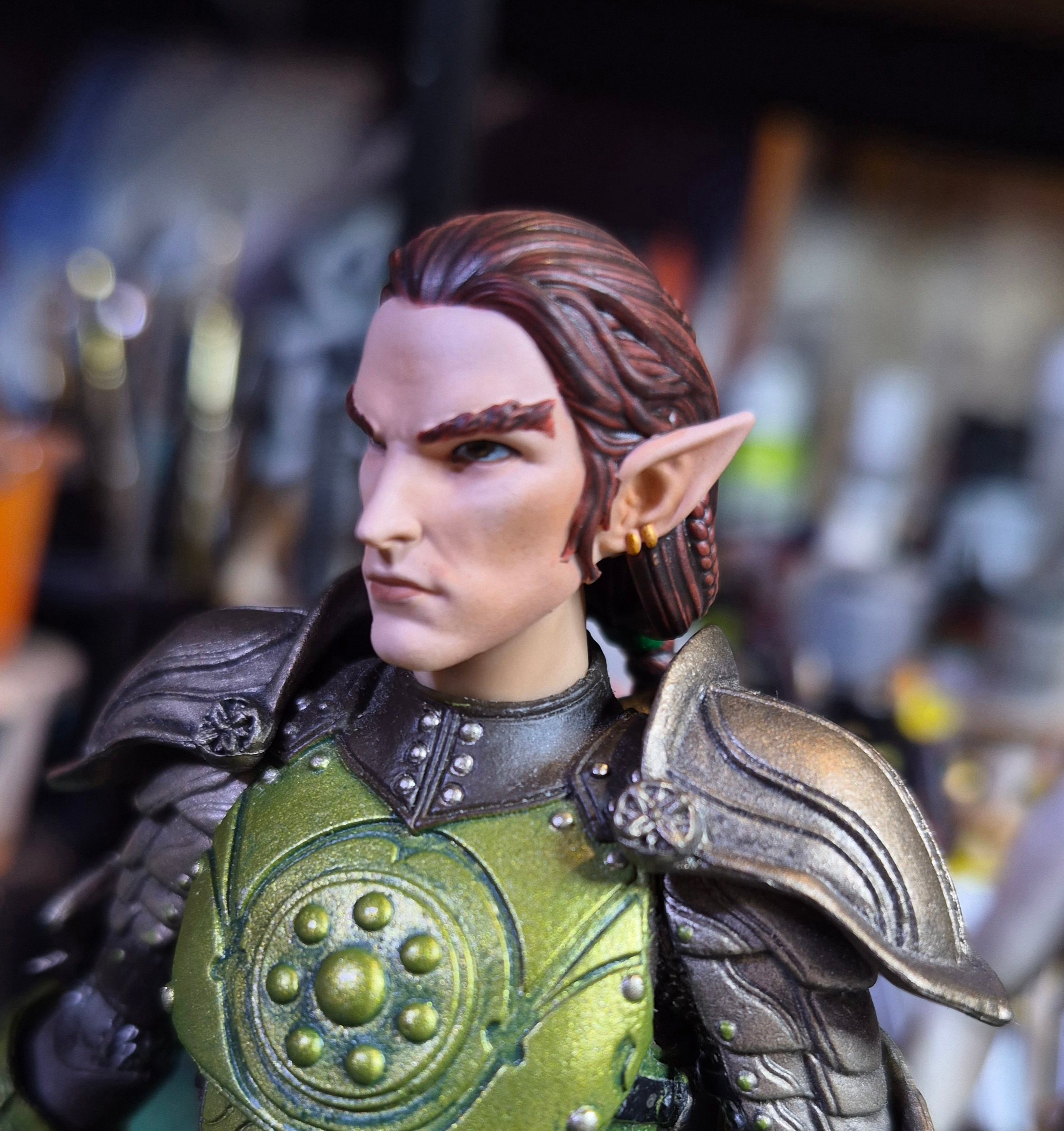 Brown Haired Male Elf Head For Legions