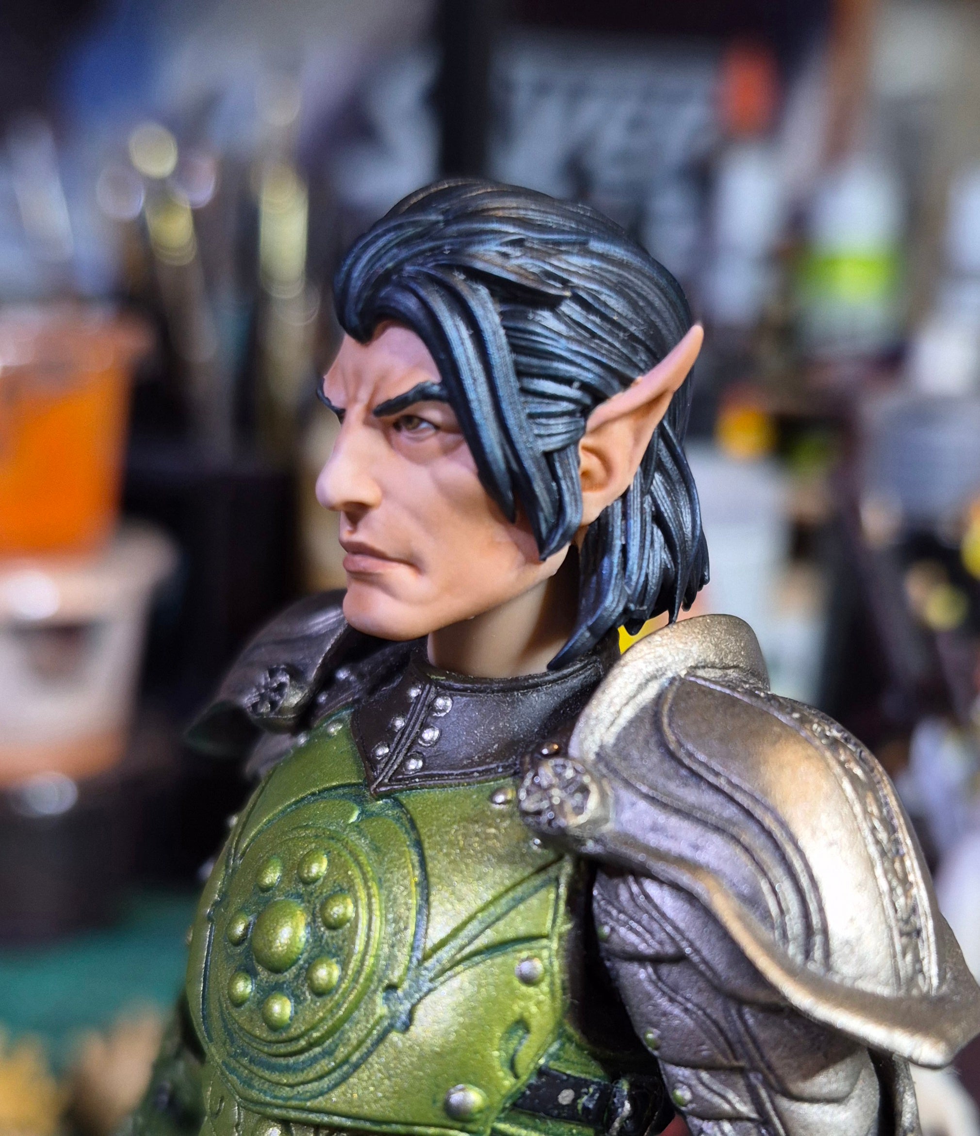 Black Haired Male Elf head for Legions