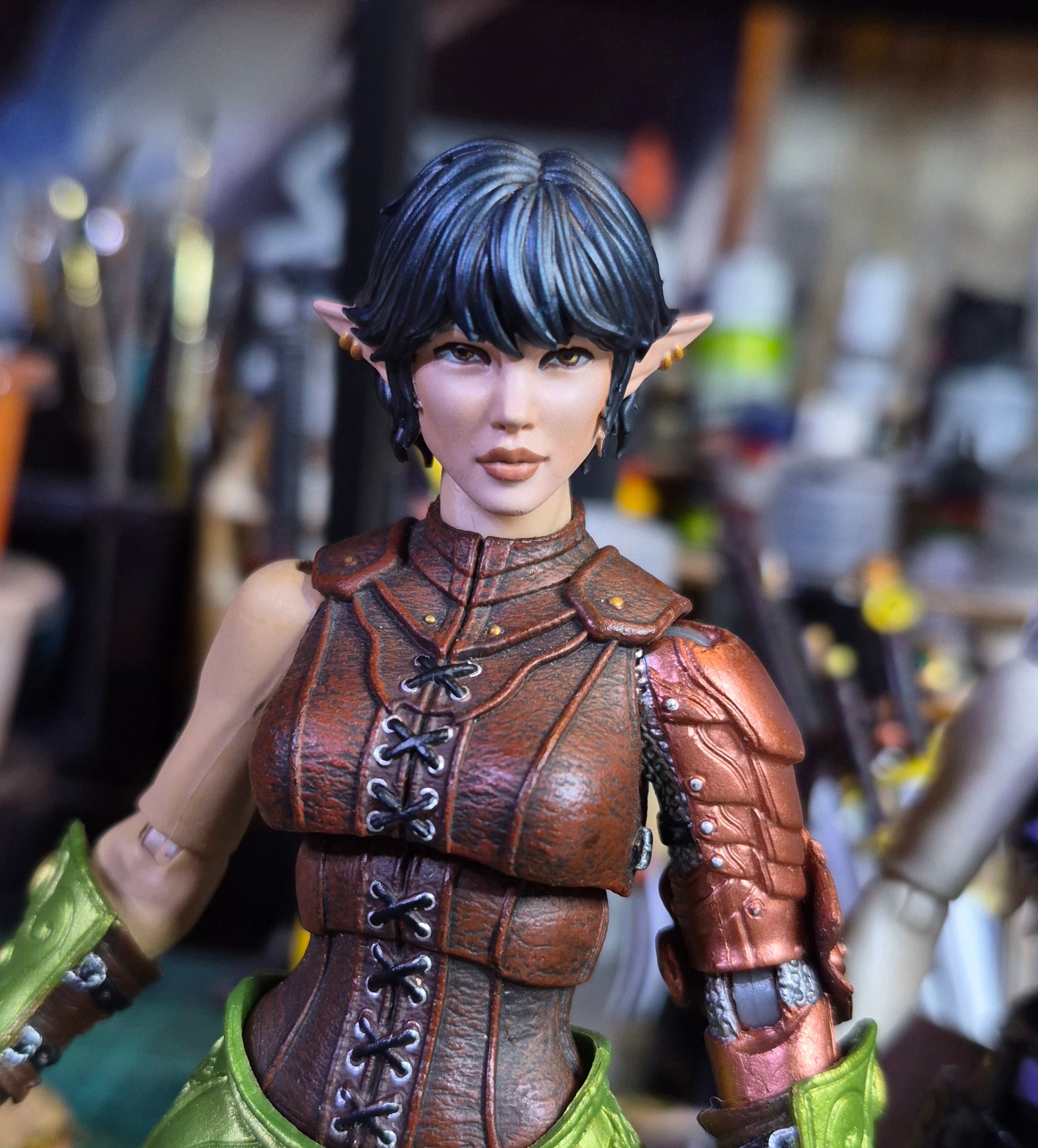 Black Haired Female Elf Head For Legions