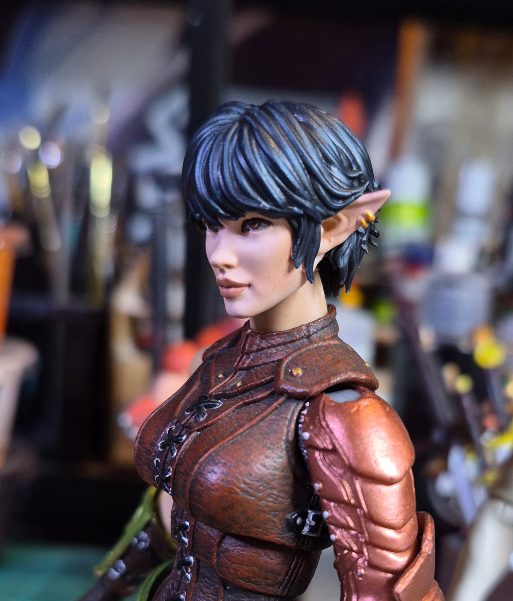 Black Haired Female Elf Head For Legions