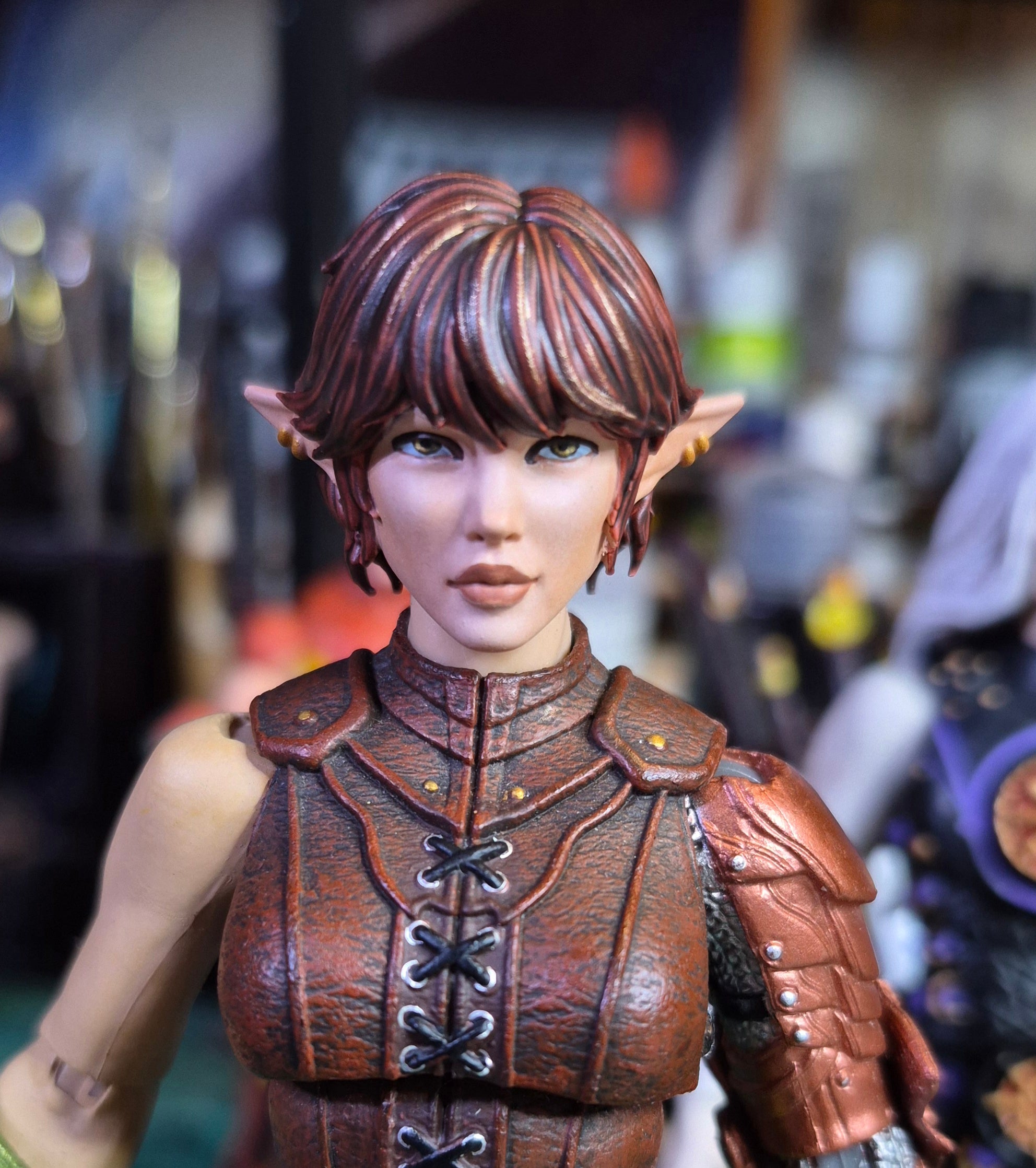 Brown Haired Female Elf Head For Legions