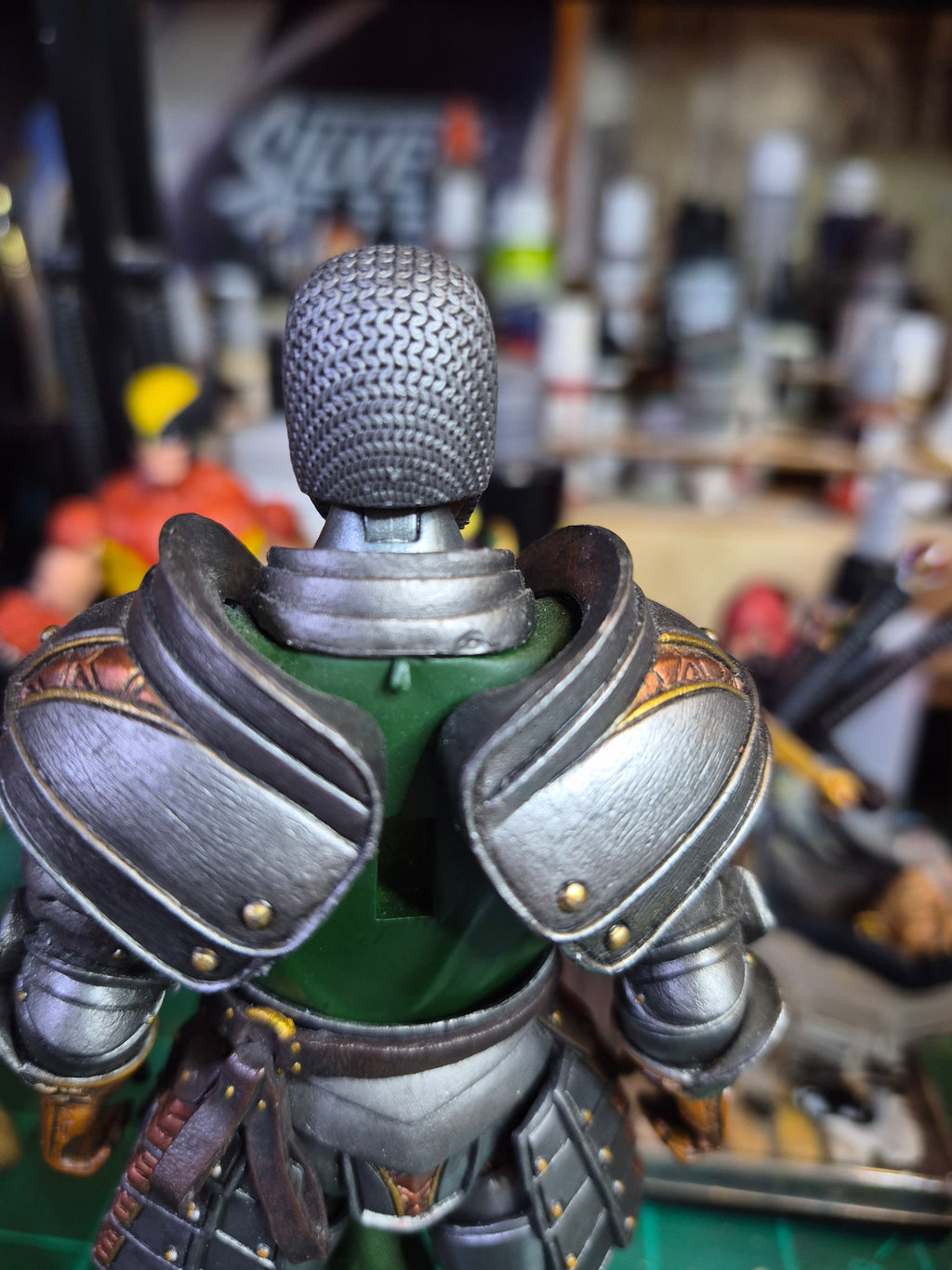 White Haired Human Veteran head with Helmet for Legions