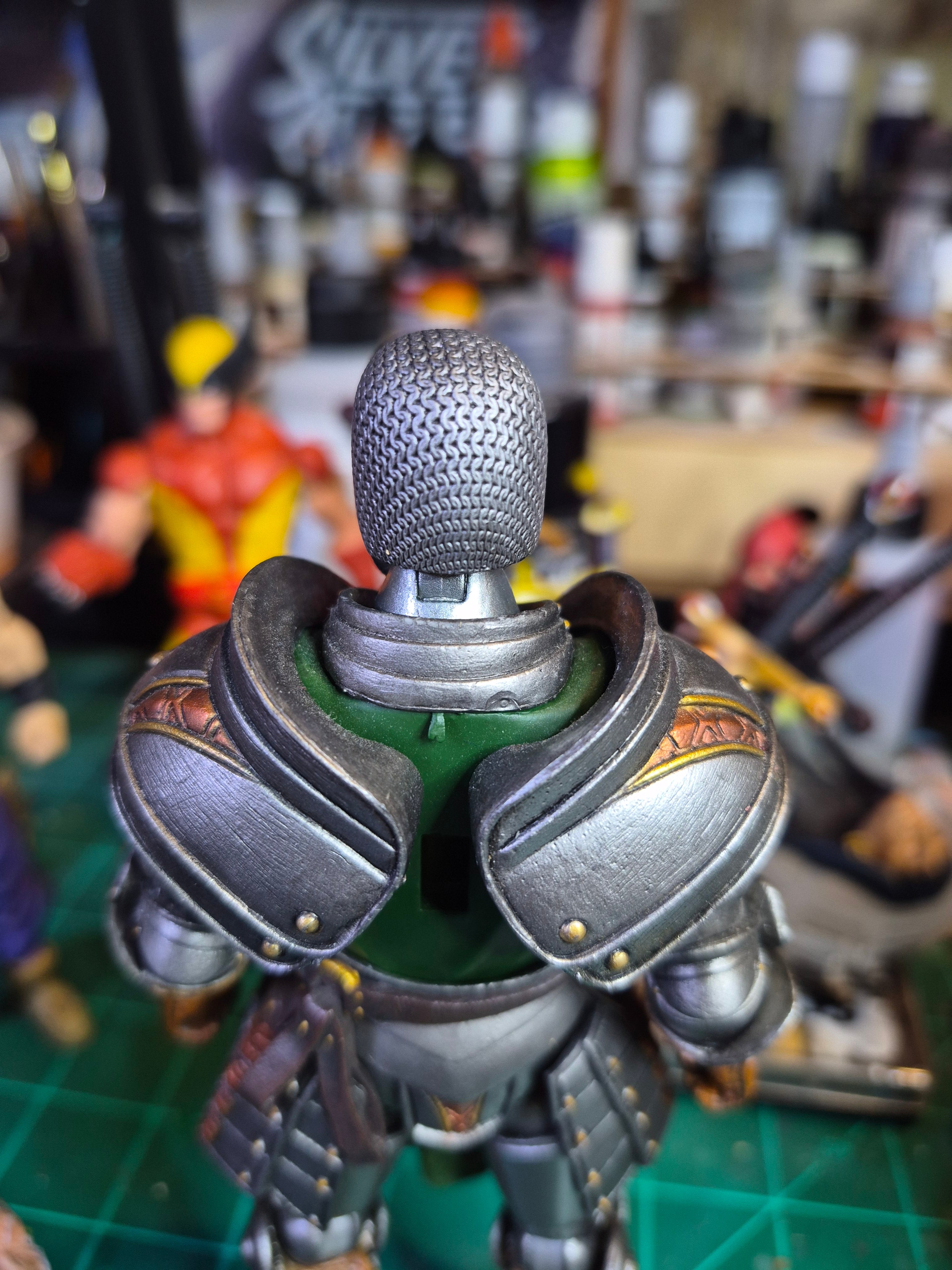 Black Haired Human Veteran head With Helmet for Legions