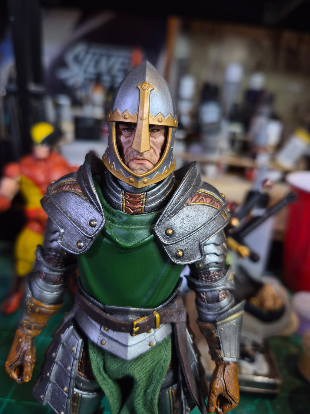 Black Haired Human Veteran head With Helmet for Legions