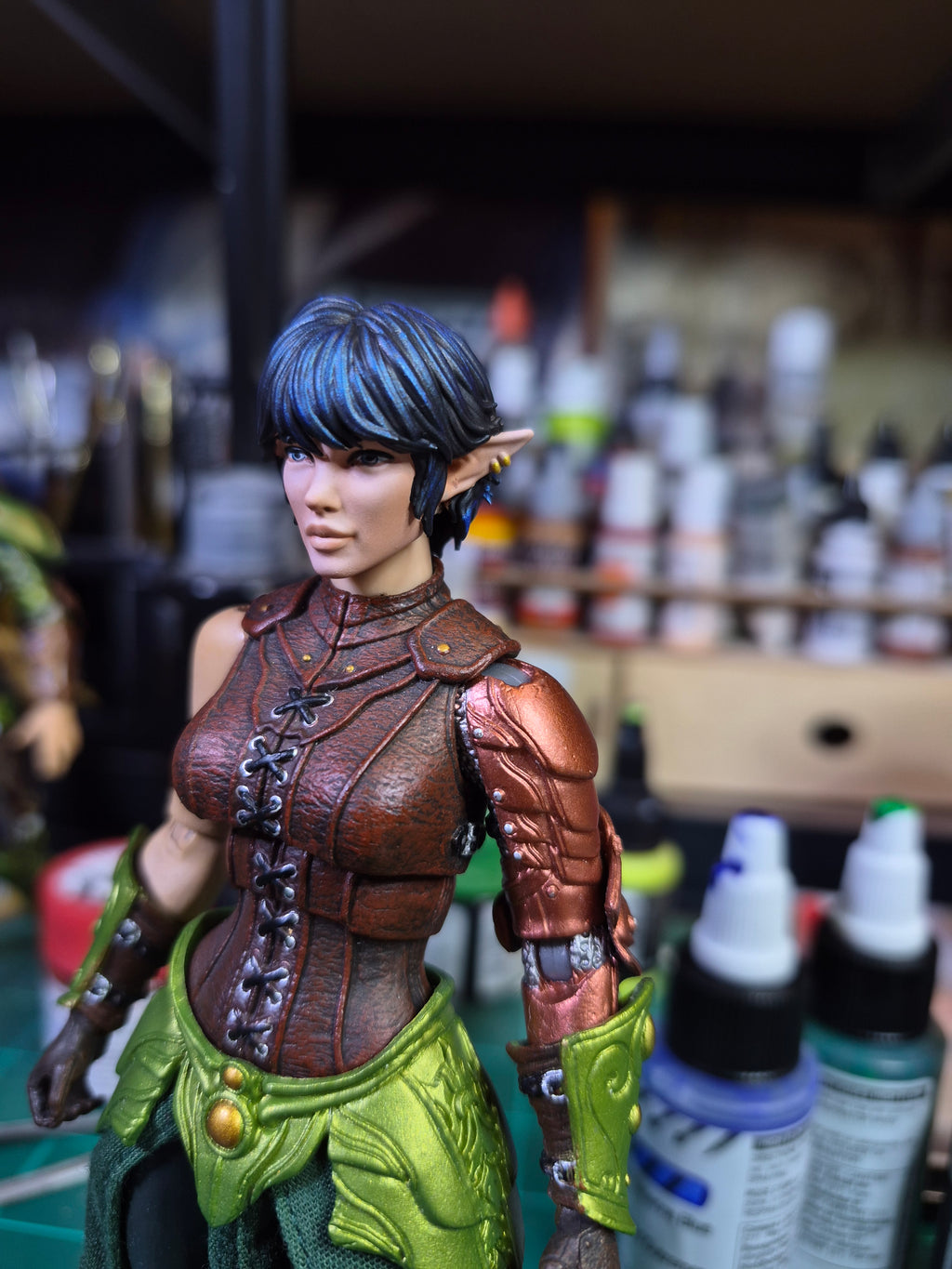 Black Haired Female Elf Head for Legions