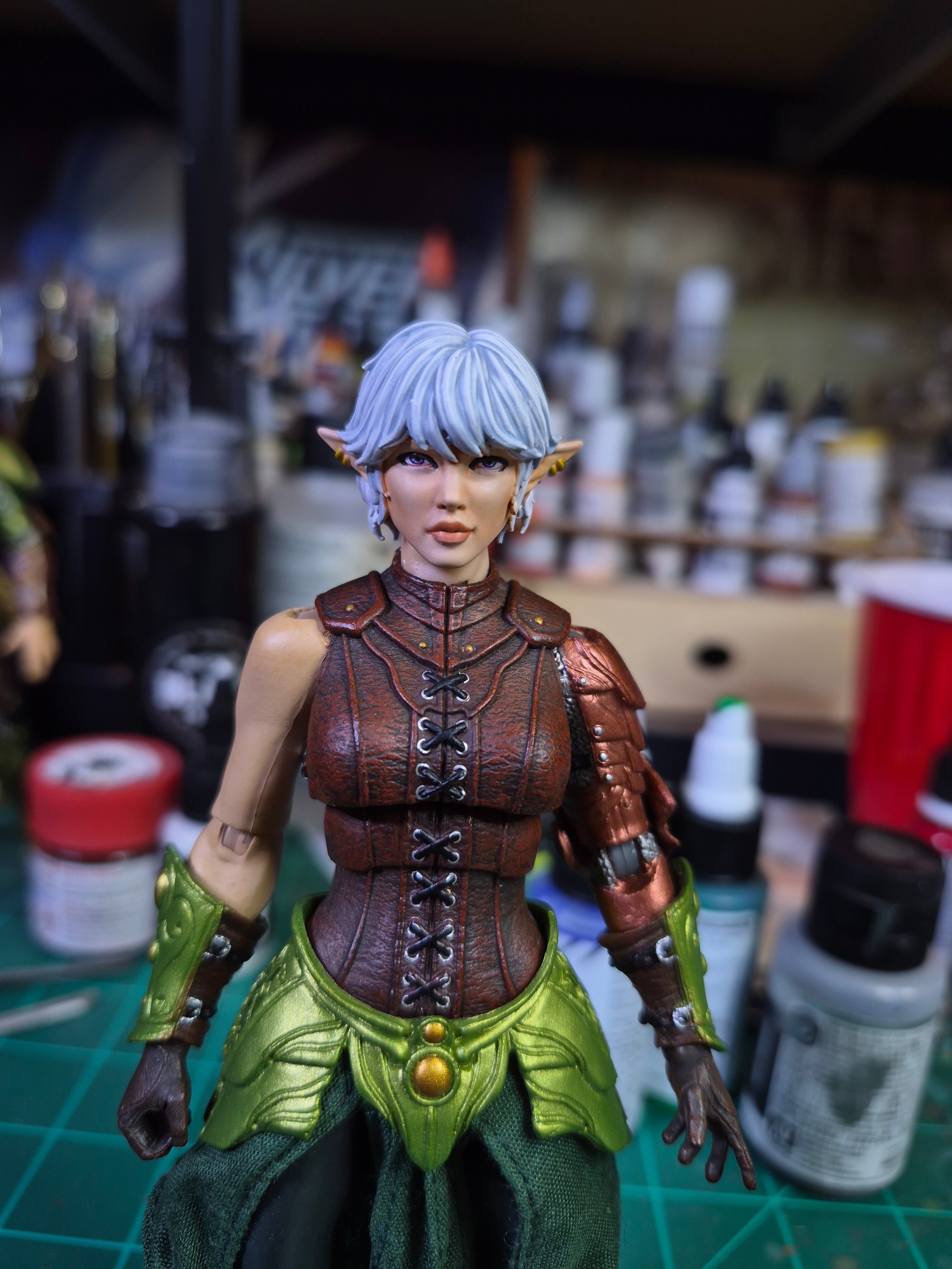 White Haired Female Elf Head for Legions