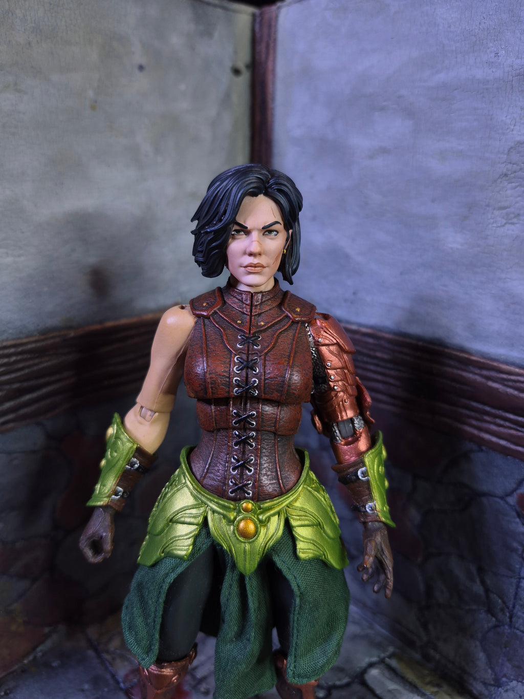 Black Haired Female Elf head for Legions