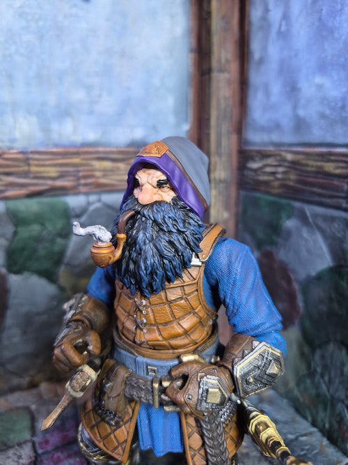 Black haired hooded Dwarf head for Legions