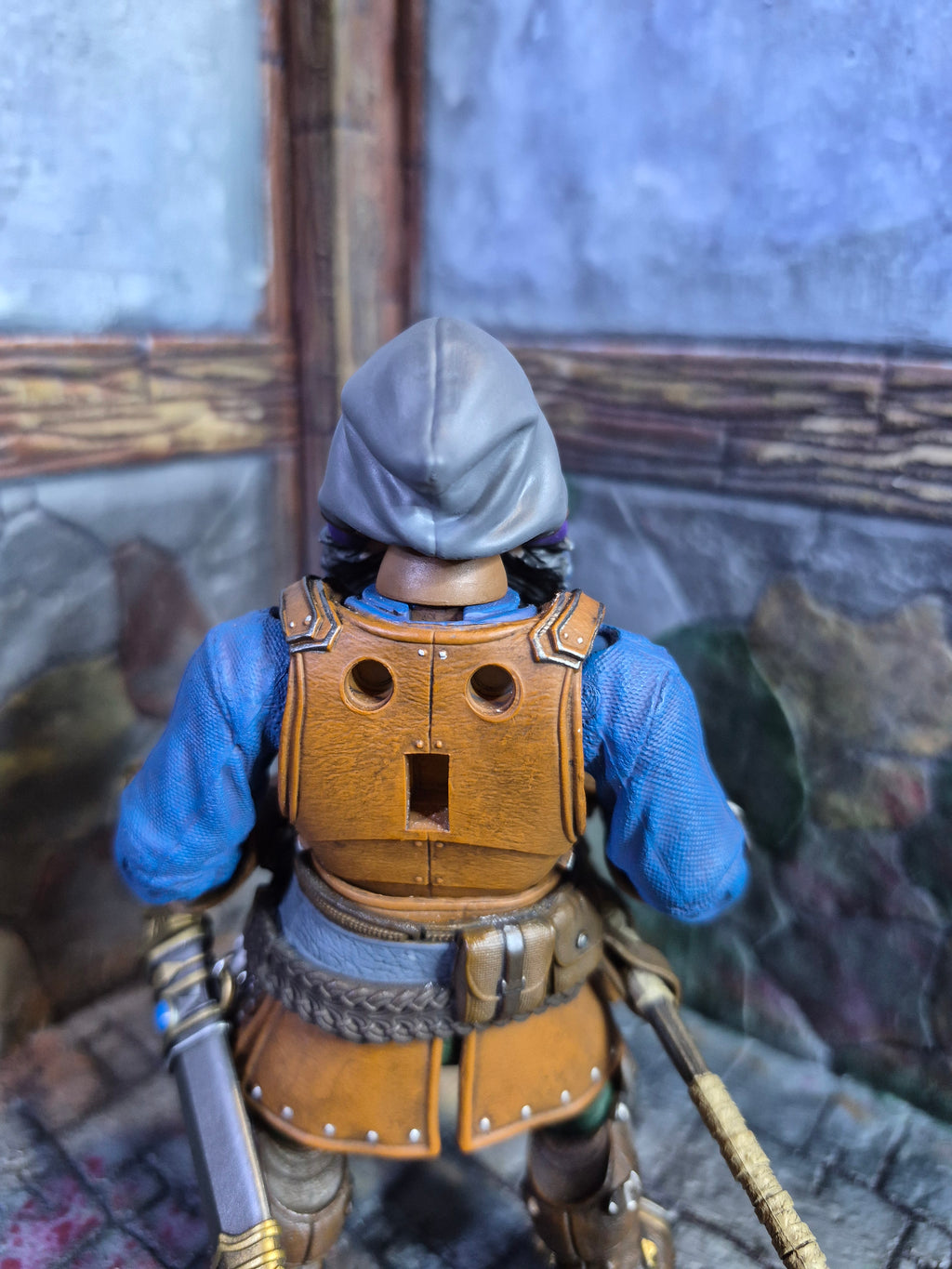 Black haired hooded Dwarf head for Legions