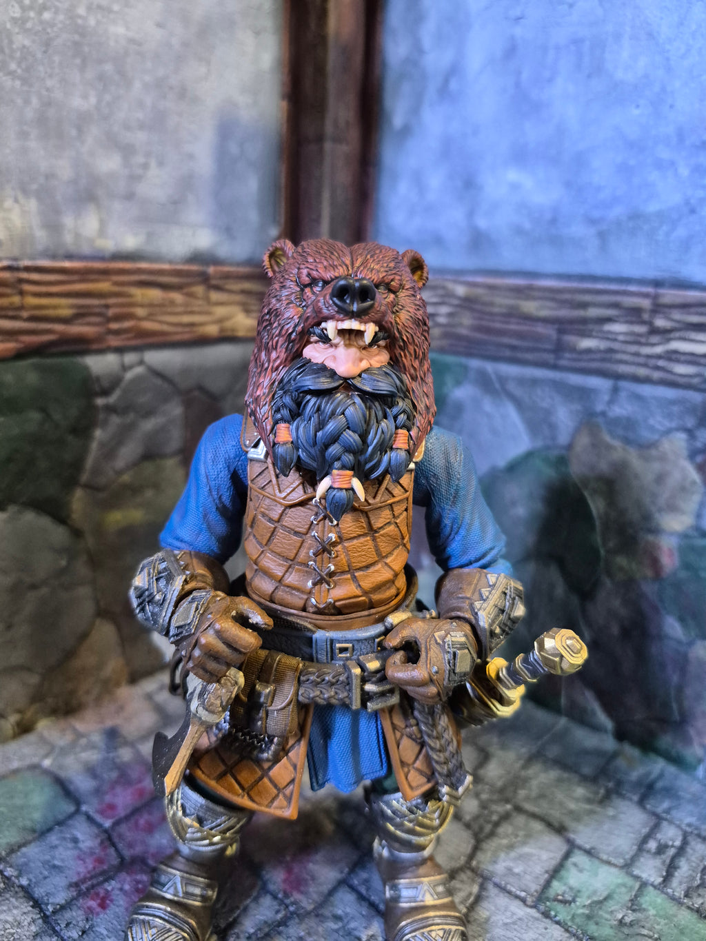 Black Haired Bear Hunter Dwarf head for Legions