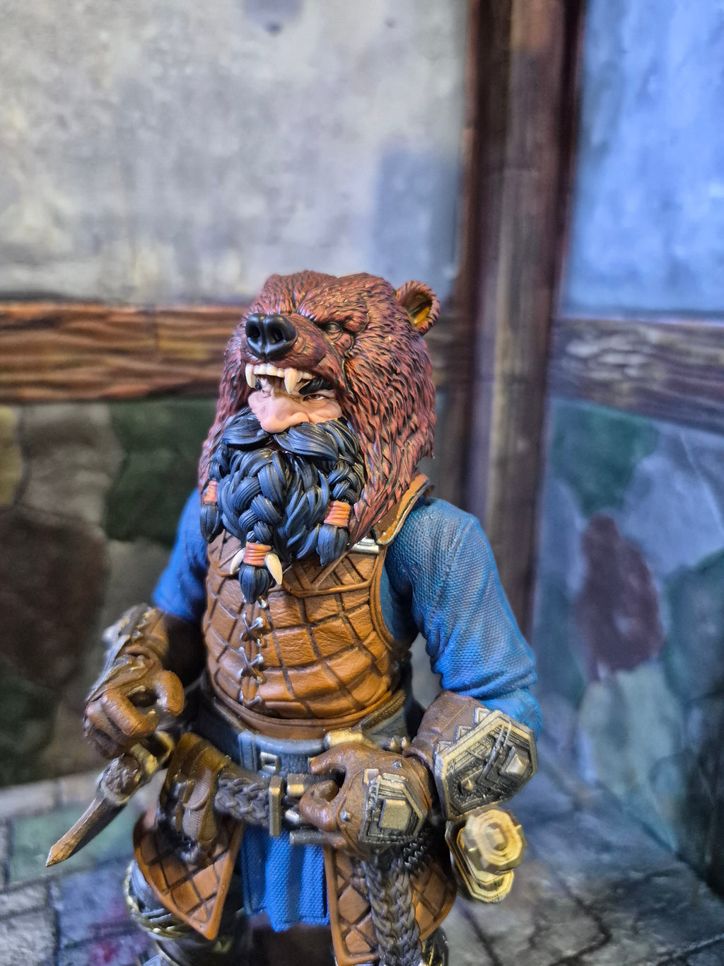 Black Haired Bear Hunter Dwarf head for Legions