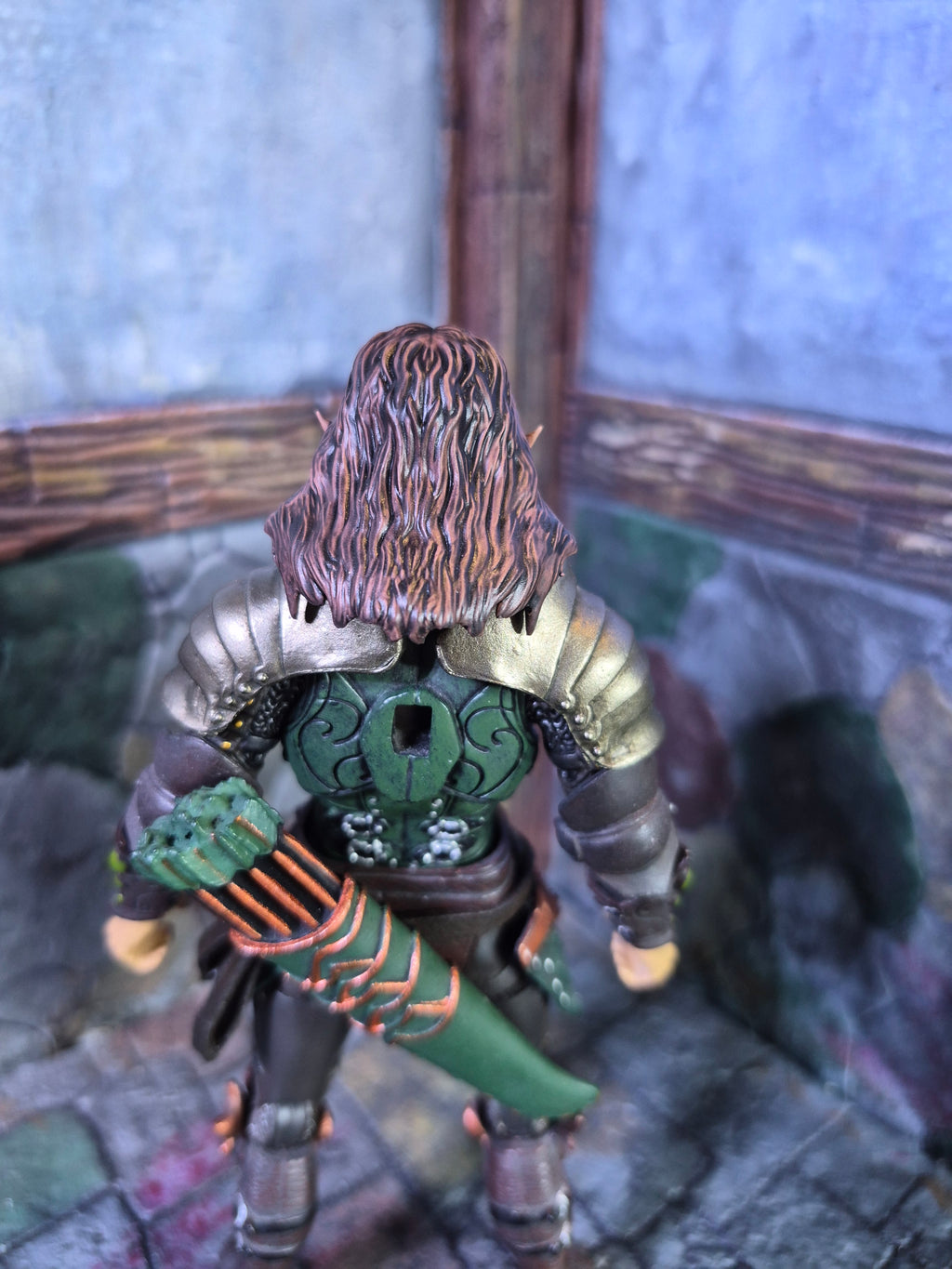 Brunette Long Haired Elf head for Legions