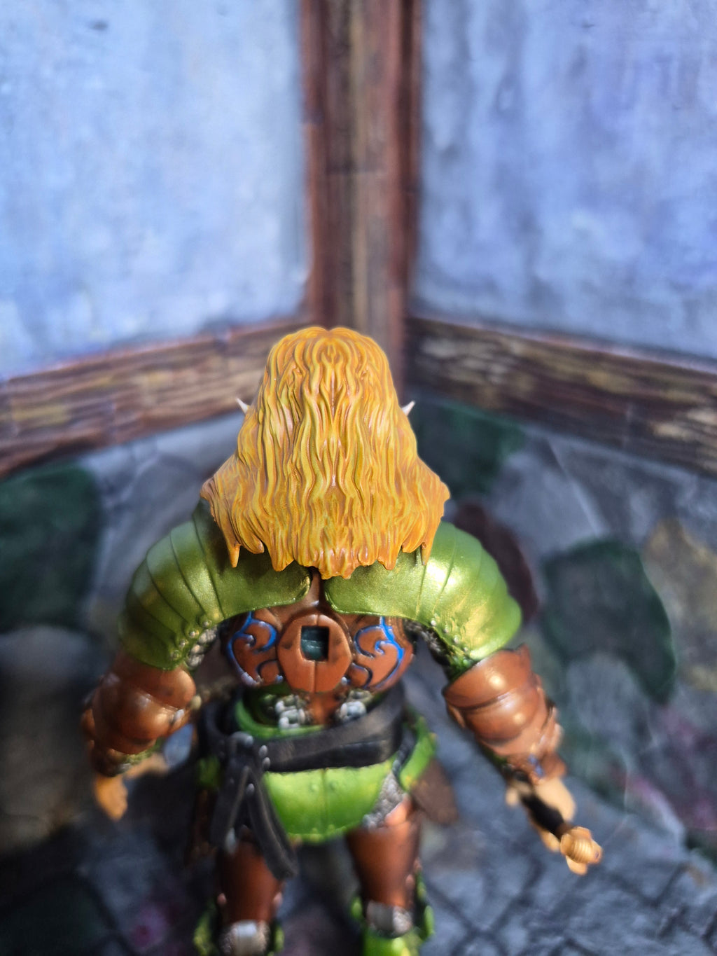 Blonde Long Hair Male Elf head for V2 Legions